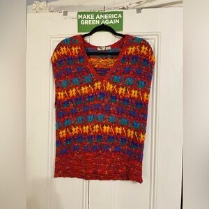 Colorful Knit Sweater Vest